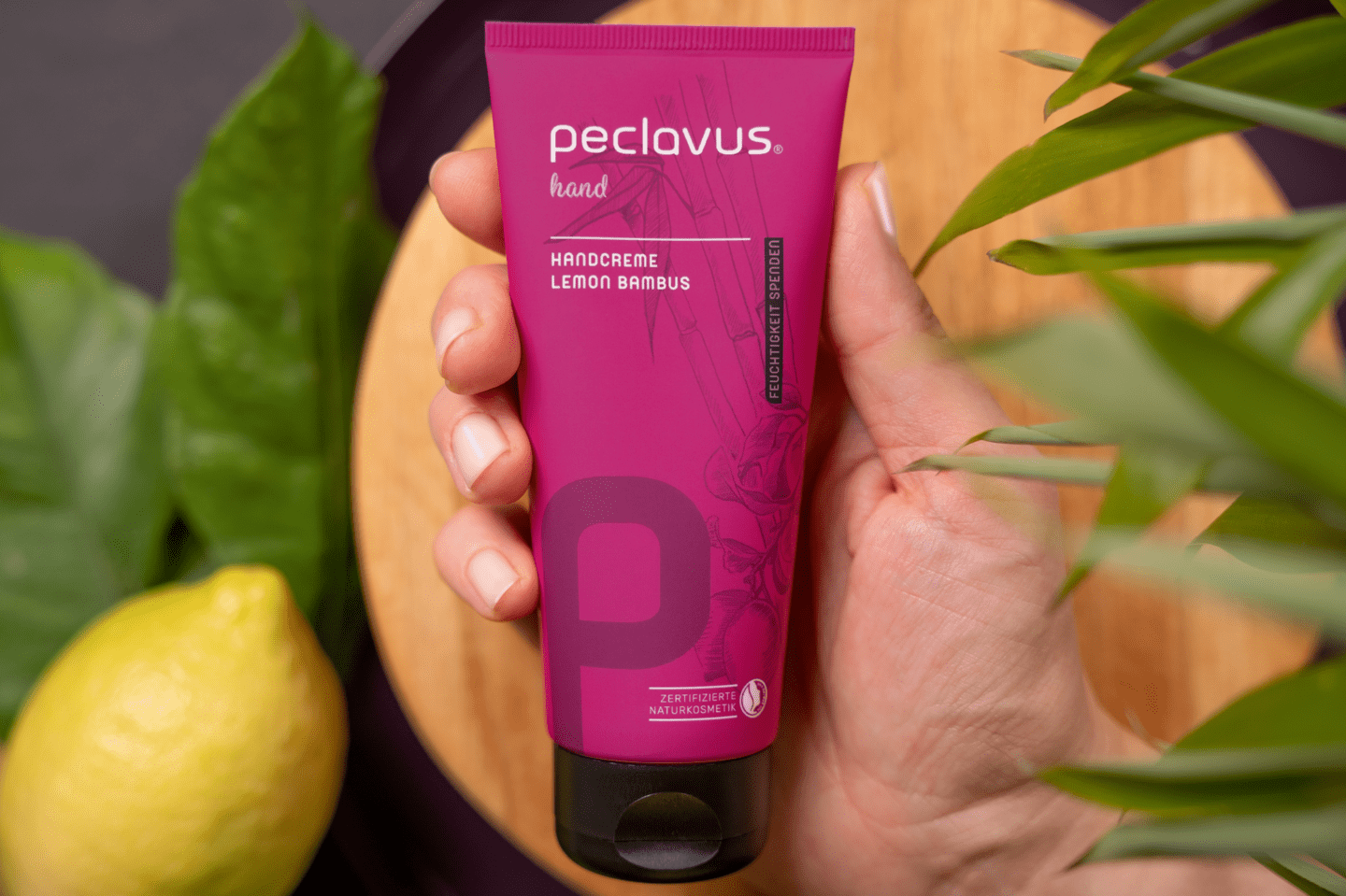 peclavus - Handcreme Lemon Bambus | Feuchtigkeit spenden, 100 ml